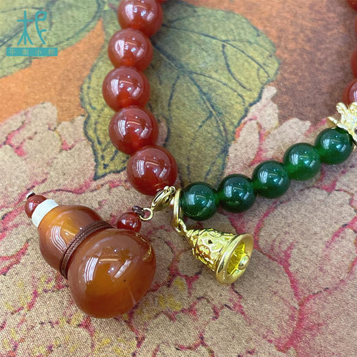 天然红玛瑙福禄扩香瓶款单圈扩香手串链 新年 九运红火设计 大小朋友简约大气款 商品图3