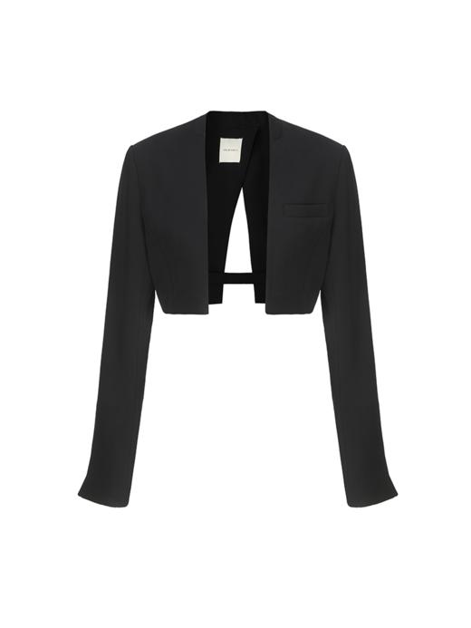 【昨夜再现】后背开叉直身垫肩短款外套 商品图4