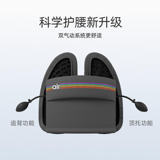 【气动追背款】米乔人体工学腰垫护腰靠垫办公室腰靠工位久坐神器座椅靠背垫腰托 商品图3