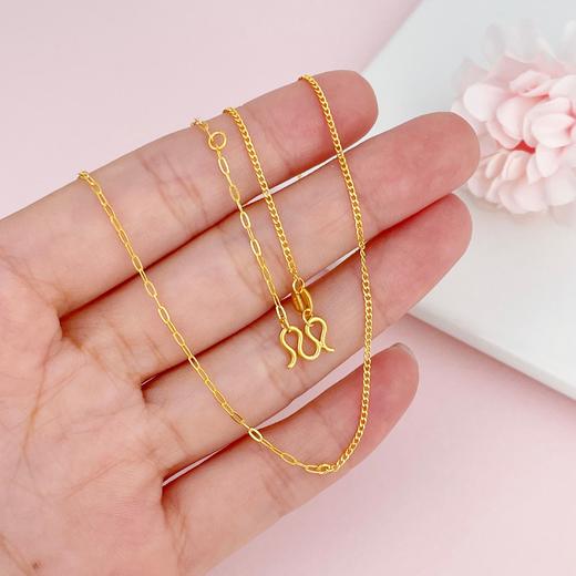 【限时克减150元】足金999 (足金999字印)5G黄金AB链侧身链间十字链项链(5GXL00048)（预售产品下单后不退款不退货不换货不补差价） 商品图2