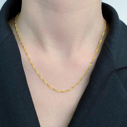 【限时克减150元】足金999.9 水波纹项链(XL00012-01)补差价）补差价）预售产品下单后不退款不退货不换货不补差价 商品图2