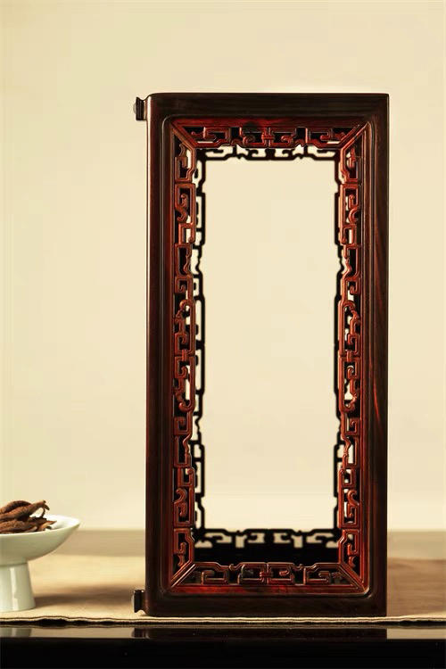 酸枝镶缅花【拐子纹】香几 商品图1