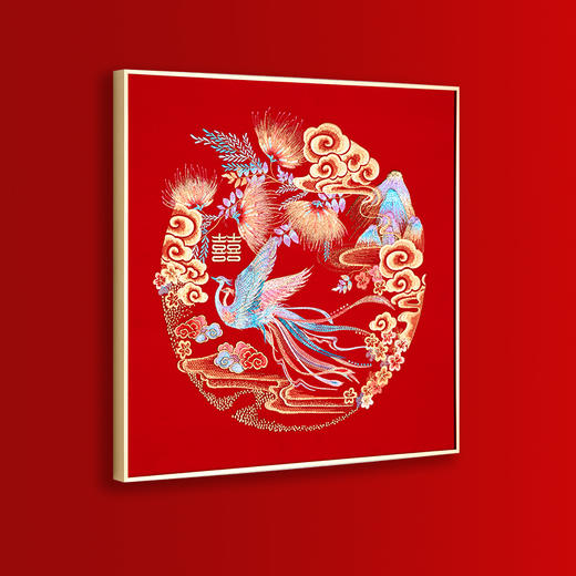 多喜爱婚庆刺绣装饰画  喜嫁装饰系列 喜结同心cs 商品图2