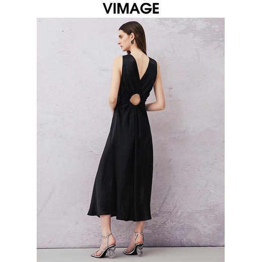 VIMAGE纬漫纪夏季新款气质收腰显瘦无袖连衣裙V2177701 商品图4