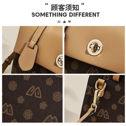 Safiya/索菲娅2024新款英伦大容量托特包百搭手提单肩斜挎包 SF9161033Y 商品图4