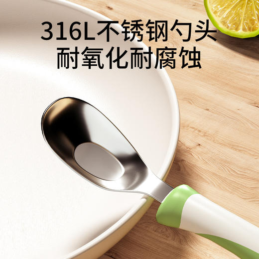 元宝勺子宝宝喂养进食专用儿童吃饭喝汤316L不锈钢餐具婴儿学食勺 商品图3