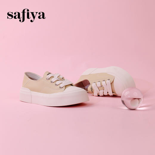 超值精选 | Safiya/索菲娅2023春夏圆头浅口透气厚底百搭休闲板鞋 SF33912283 商品图3