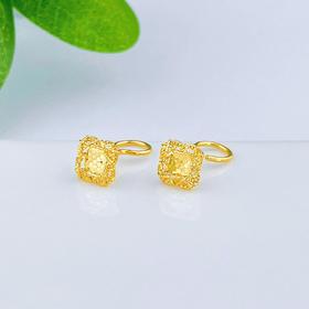 【限时克减150元】足金999 #小红书 (足金999字印)5G黄金镂空绕线四叶草亮镜金鱼鳞耳钉(5GES00456)（预售产品下单后不退款不退货不换货不补差价）