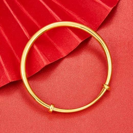 【限时克减150元】足金999.9 (面宽约4.2-4.6mm)空心手镯光面推拉手镯光圈推拉手镯素圈推拉手镯圆管推拉手镯(HWSZ00001-01)（预售产品下单后不退款不退货不换货不补差价） 商品图3