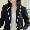 剩S/XL 米思阳2026春季新款休闲时尚拼接西装一粒扣宽松弹力外套女士0077 商品缩略图3