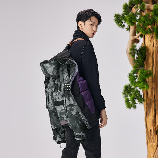 HX 冬季短款带帽羽绒服新国标90白鸭绒宽松/Z100340016101/02 商品图2