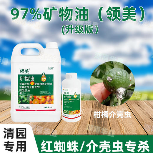 97%矿物油果树柑橘介壳虫红蜘蛛蚜虫烟粉虱果树杀螨清园杀虫剂1L 商品图3