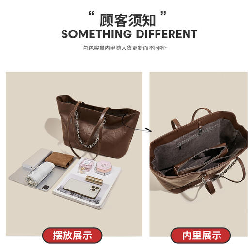Safiya/索菲娅2024新品头层牛皮新款爆款大容量托特包时尚女士手提单肩斜挎包 SF900575Y 商品图9