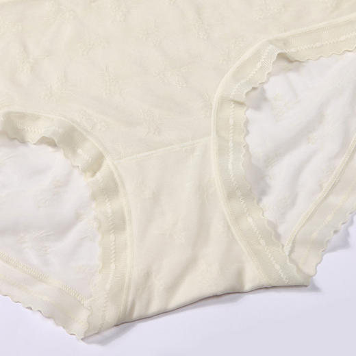 都市丽人基础系列薄透丝滑内裤女锦泳提花女士内裤速干中腰平角内裤LK45A1 商品图4