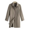 D6186        法式气质减龄休闲百搭中长款双面羊绒大衣外套 商品缩略图1