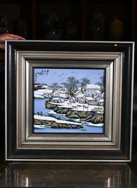 高温颜色釉丰年好大雪瓷板