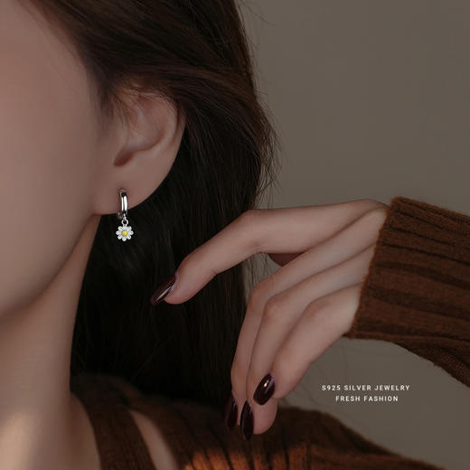 【小雏菊】S925银滴胶花朵耳饰【YXS-E3768】 商品图2