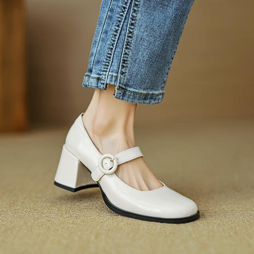 春夏新款，时尚亮面真皮玛丽珍单鞋HB-1031 商品图7
