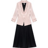 QYMXYKL-2301-L 2023年秋款简约中长款时尚内搭连衣裙七分袖修身小西装外套两件套 商品缩略图4