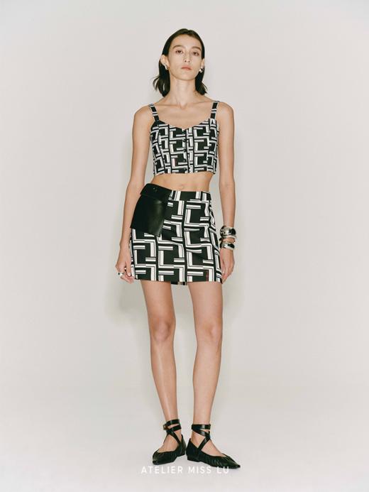 【微醺夜】品牌定制字母印花吊带短上衣 商品图0