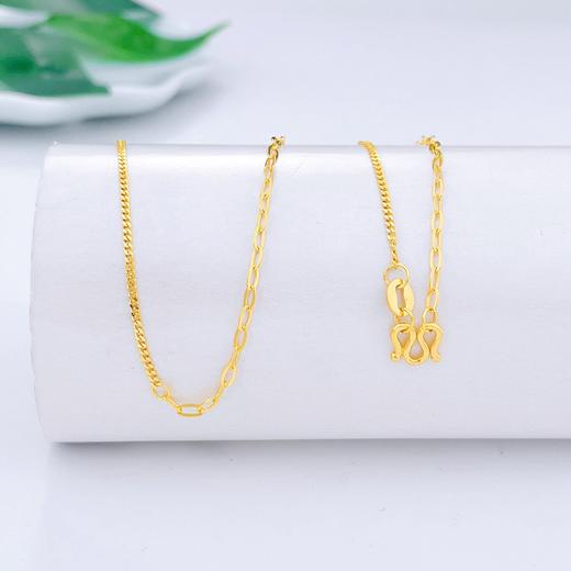 【限时克减150元】足金999 (足金999字印)5G黄金AB链侧身链间十字链项链(5GXL00066)（预售产品下单后不退款不退货不换货不补差价） 商品图1