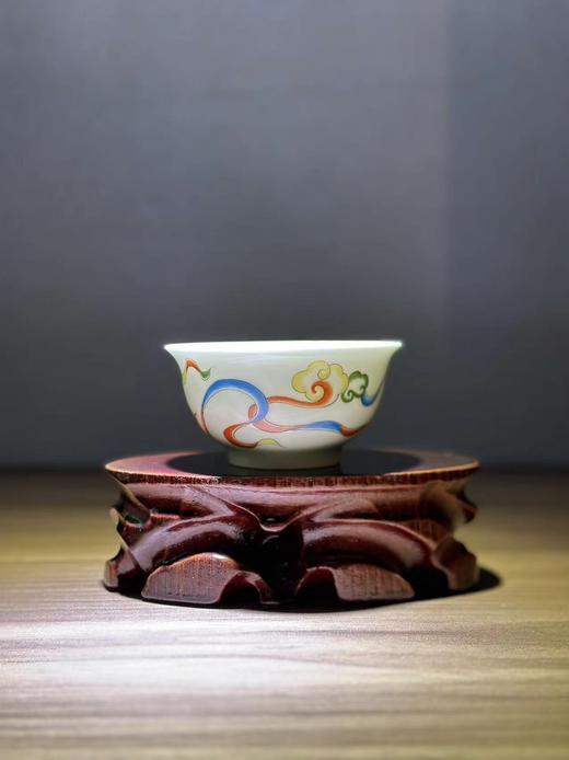 景德镇陶瓷 国瓷红叶 8头全手工青釉五彩祥云茶具 商品图3