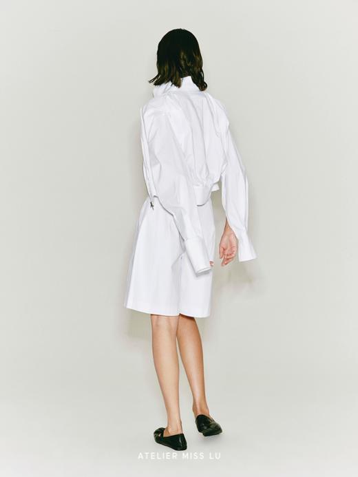 【棉花糖】褶皱立裁设计拉链衬衫夹克 商品图1