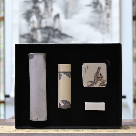 羽诗制造出品 风入芭蕉套装鼠标垫口袋杯充电宝数据线盒文创礼盒 商品图4