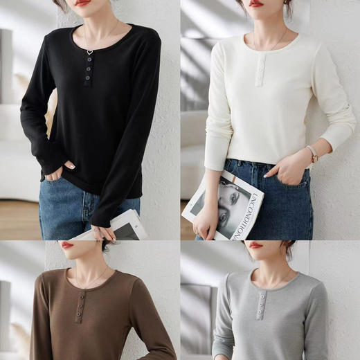 蚕丝羊绒亨利衫[FF24803] 商品图0