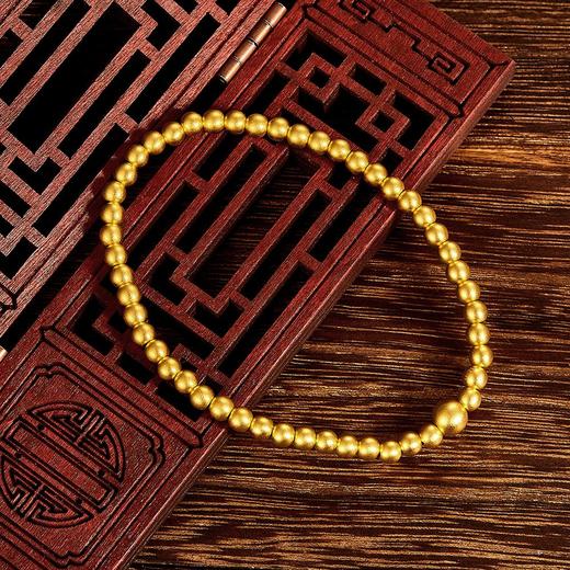 足金999.9 #小红书 古法传承黄金足金小圆珠手串(大珠4.5-5mm，小珠3.5-4mm)（周长约16cm）(GFSCW00006)补差价）预售产品下单后不退款不退货不换货不补差价 商品图3