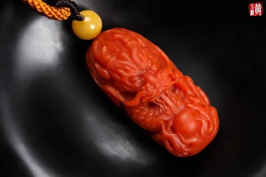 南红【瑞龙戏珠】吊坠 配精美编织挂绳 商品图0