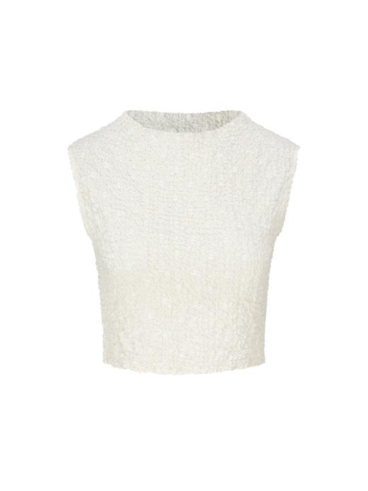 【气泡微醺】肌理泡泡纱无袖短款背心 商品图4