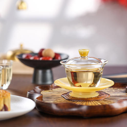 禾器晶彩·源荷盖碗 玻璃茶具 茶器 建议容量：165ml 商品图3