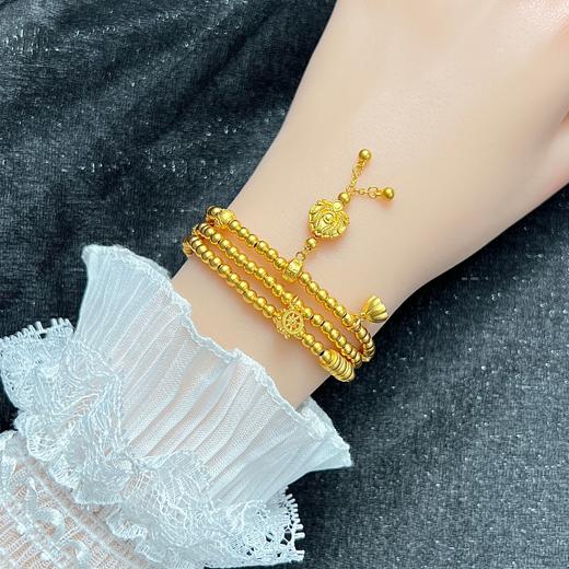 【限时克减150元】足金999 古法如意美满莲莲转运珠间圆珠(约3.3mm)手串(YGFSC00142)补差价）补差价）预售产品下单后不退款不退货不换货不补差价 商品图2