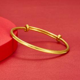 【限时克减150元】足金999.9 (面宽约3.4-3.6mm)实心手镯光面推拉手镯光圈推拉手镯素圈推拉手镯圆管推拉手镯(HWSZ00002-01)（预售产品下单后不退款不退货不换货不补差价）