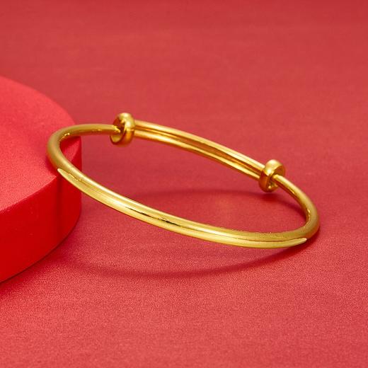 【限时克减150元】足金999.9 (面宽约3.4-3.6mm)实心手镯光面推拉手镯光圈推拉手镯素圈推拉手镯圆管推拉手镯(HWSZ00002-01)（预售产品下单后不退款不退货不换货不补差价） 商品图0