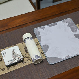 羽诗制造出品 风入芭蕉套装鼠标垫口袋杯充电宝数据线盒文创礼盒