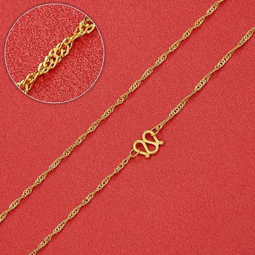 【限时克减150元】足金999.9 水波纹项链(XL00012-01)补差价）补差价）预售产品下单后不退款不退货不换货不补差价 商品图0