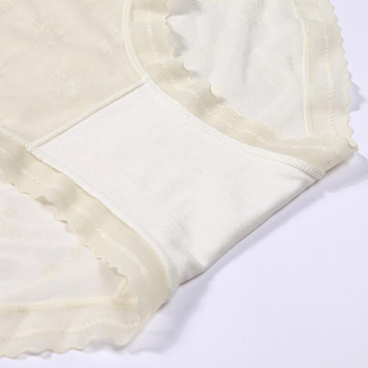 都市丽人基础系列薄透丝滑内裤女锦泳提花女士内裤速干中腰平角内裤LK45A1 商品图5