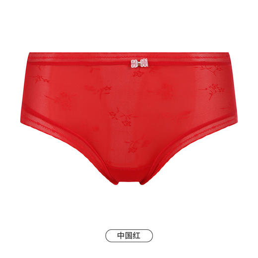 都市丽人基础系列薄透丝滑内裤女锦泳提花女士内裤速干中腰平角内裤LK45A1 商品图10