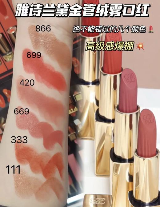 Estee laude雅诗兰黛口红哑光唇膏绒雾小金管 丝绒持久保湿333 420 557 （需要礼袋可备注） 商品图7