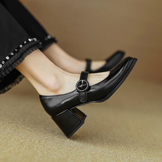 春夏新款，时尚亮面真皮玛丽珍单鞋HB-1031 商品图6