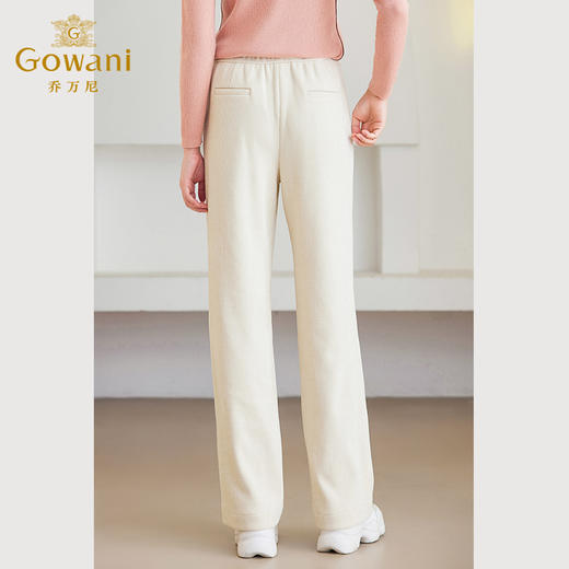 Gowani乔万尼奶油白直筒裤商场同款新品时尚百搭休闲裤ET4F882 商品图5