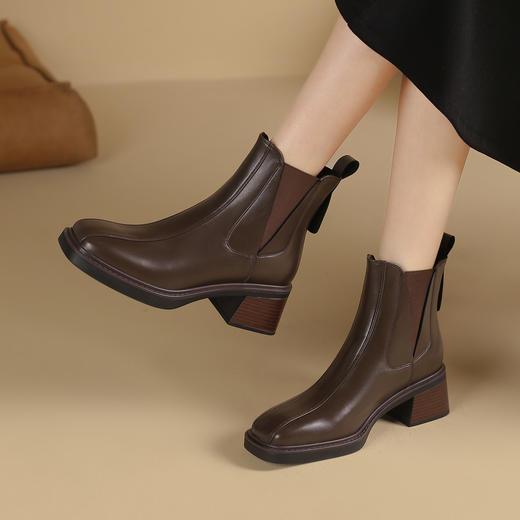 品质好货 | Safiya/索菲娅2023秋冬季新款百搭复古加绒瘦瘦切尔西弹力靴 SF34118781 商品图8