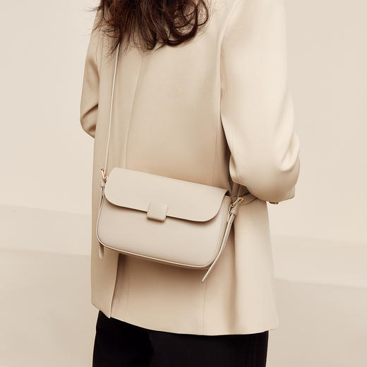 Safiya/索菲娅2024新款二层牛皮爆款时尚百搭小方包手机包女士单肩斜挎包 SF953029Y 商品图6