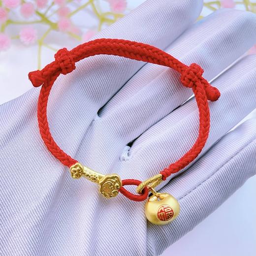 【限时7.5折】【定价黄金】足金 #小胖福 #小红书 3D硬金空心烤漆小胖福如意手串幸运红绳调节成品手串(AA3DSC00319)（预售产品下单后不退款不退货不换货不补差价） 商品图3