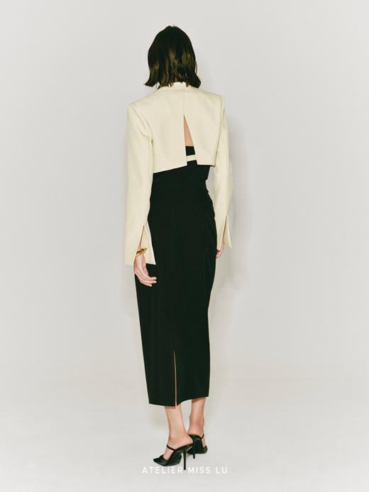 【昨日清晨】后背开叉直身垫肩短款外套 商品图2