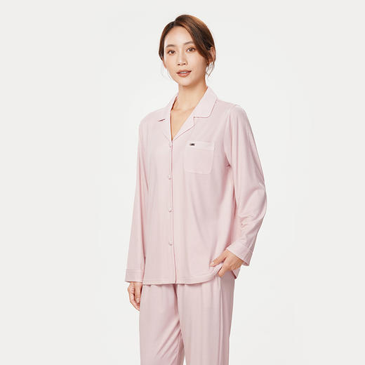 都市丽人生活家居春夏睡衣女抗皱绵家居服薄款长袖长裤女士套装LH40A4 商品图2