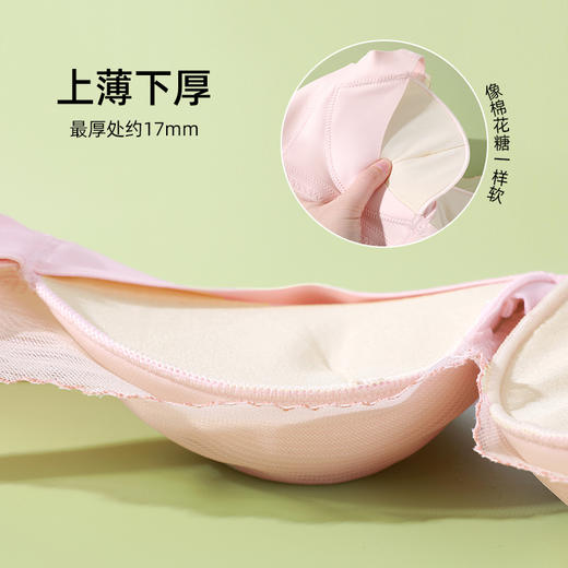 熳洁儿 高级定制纱女士文胸小胸聚拢内衣上薄下厚柔软舒适无钢圈不空杯胸罩24261505 商品图1