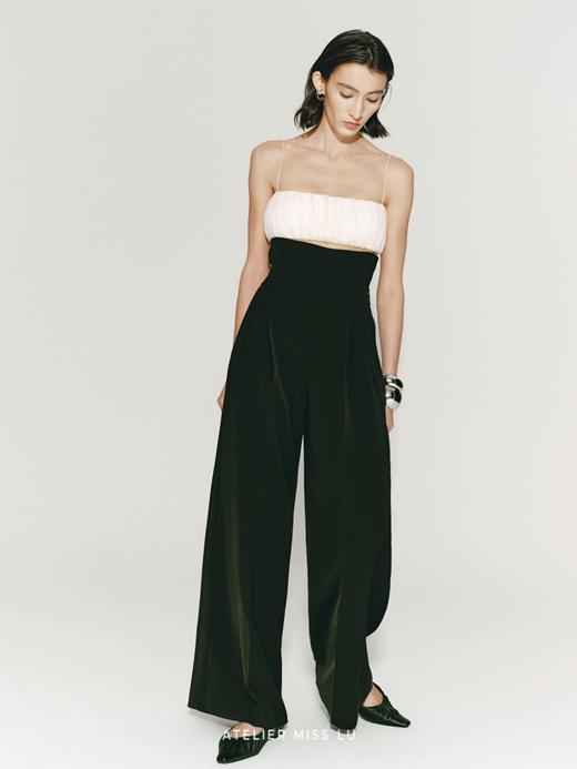 【云朵心跳】肌理柔纱抽褶吊带 商品图3